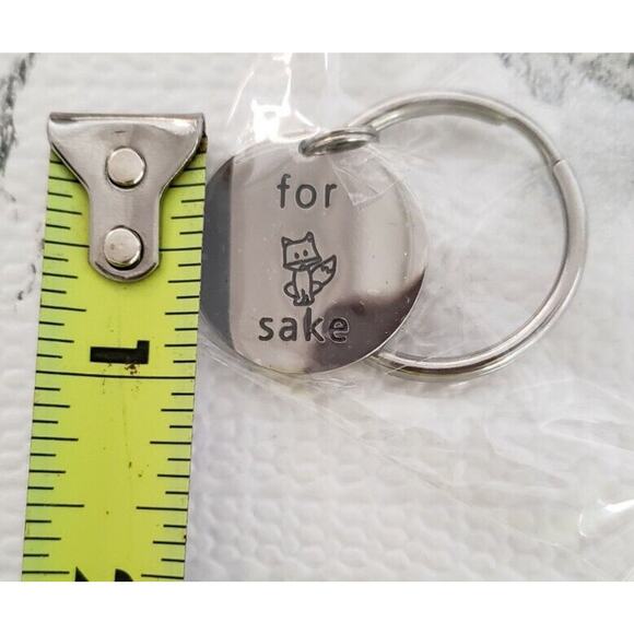L Parkin "For Fox Sake" Keychain, Stainless Steel, Funny Gift NIB - Picture 7 of 8